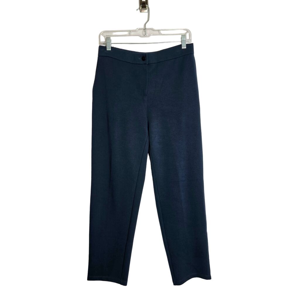 Eileen Fisher Slouchy Ankle Pant Tencel Ponte Knit Blue M Petite Elevated Casual